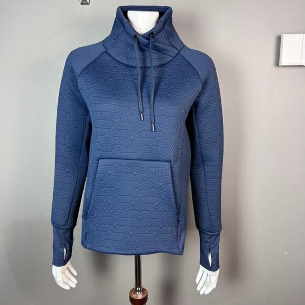 Athleta pullover jacket XXS textured Elevation quilted blue funnel neck